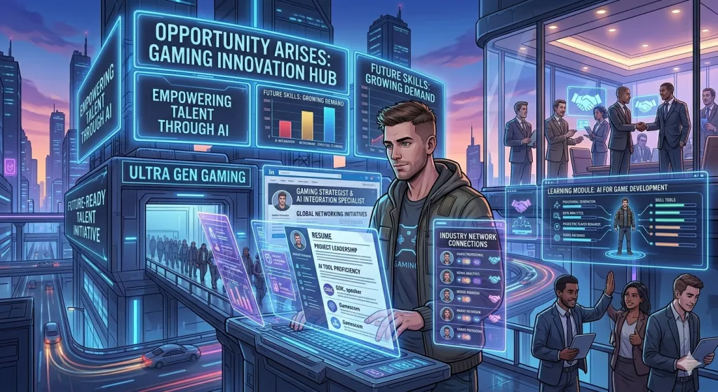 Gaming industry employees facing layoffs and AI disruption after a major corporate buyout.