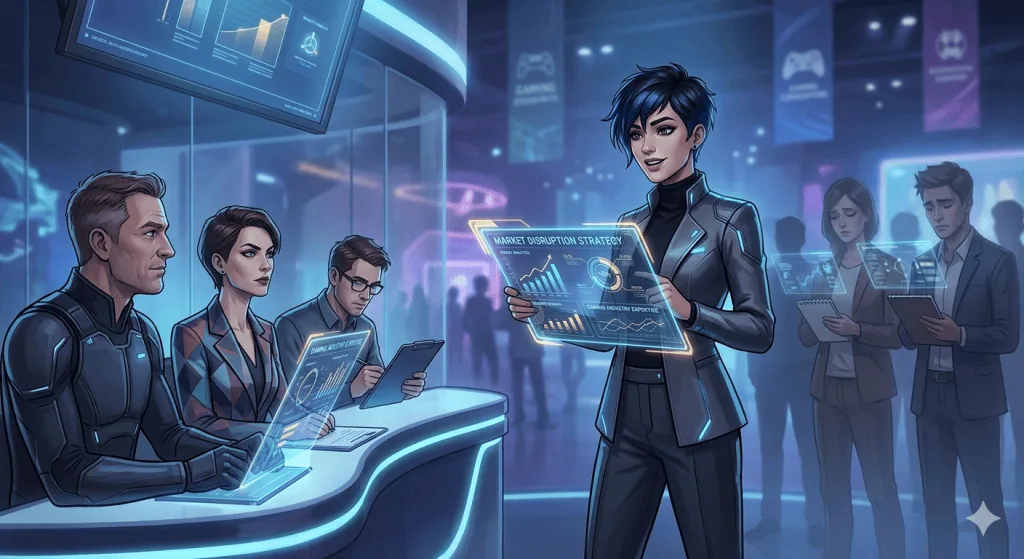 Gaming leadership candidate standing out through preparation and strategic differentiation.