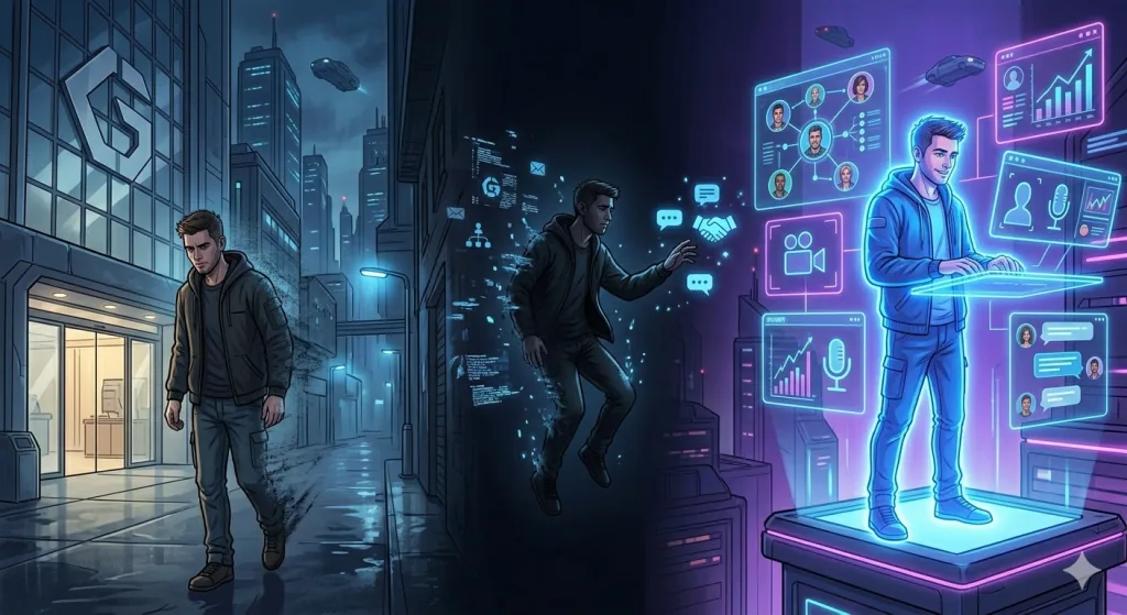 Gaming professional rebuilding visibility and influence after leaving a major gaming company.