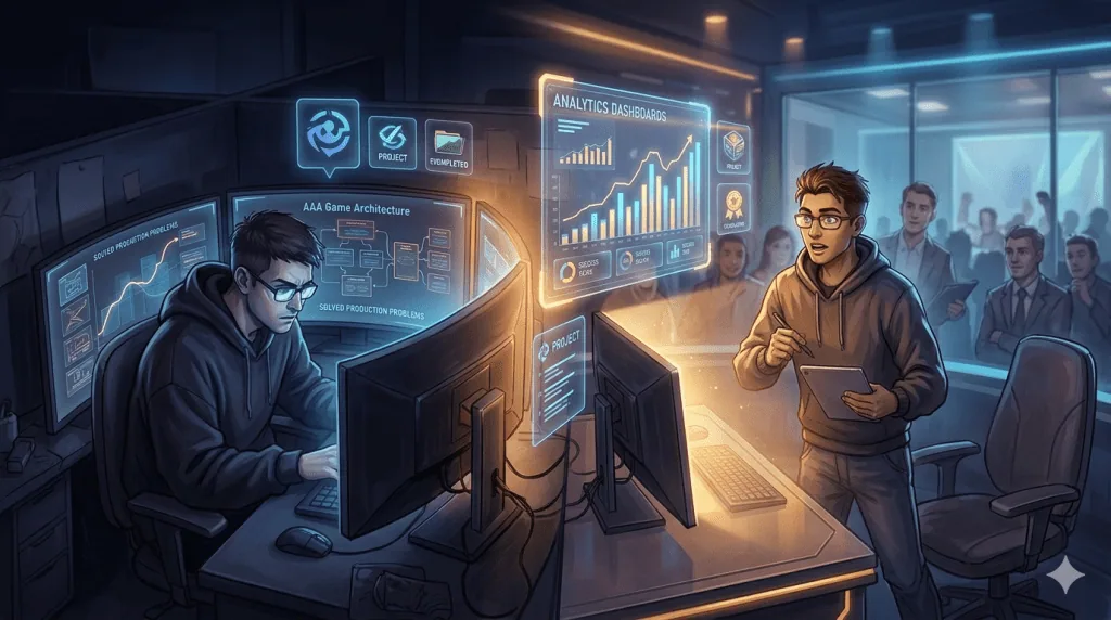 Gaming professional becoming more visible and recognized for contributions inside a gaming studio.
