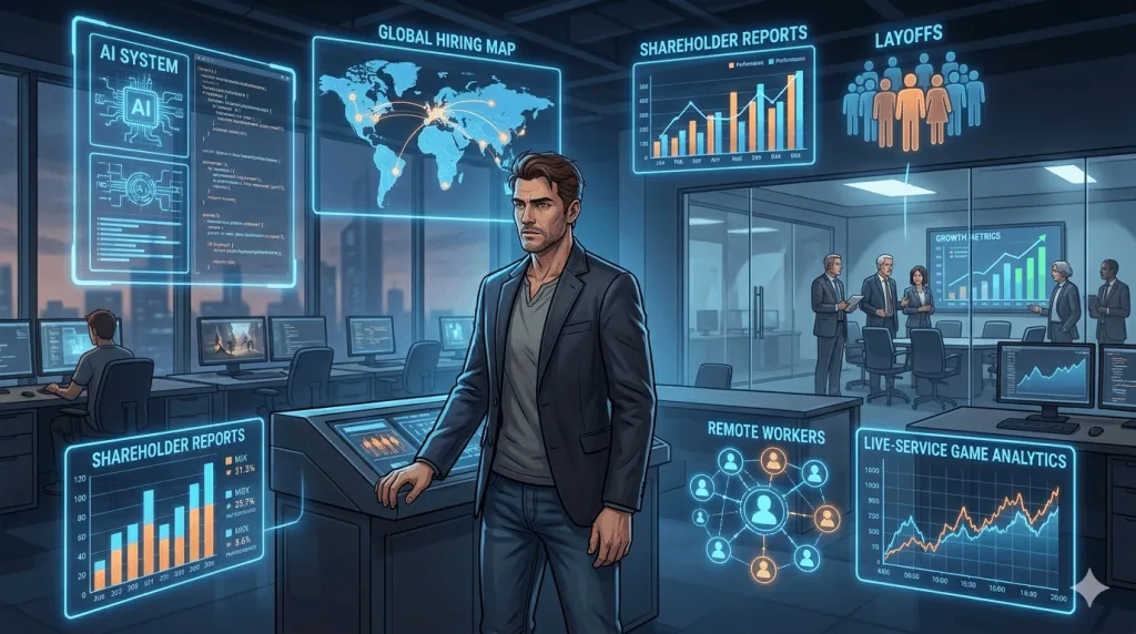 Gaming professional navigating layoffs, AI disruption, and career uncertainty in the gaming industry.