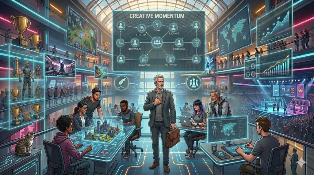 Gaming industry executive inspiring career growth and leadership in game development.