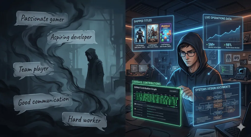 Gaming professional proving skills through shipped projects and measurable gaming achievements.