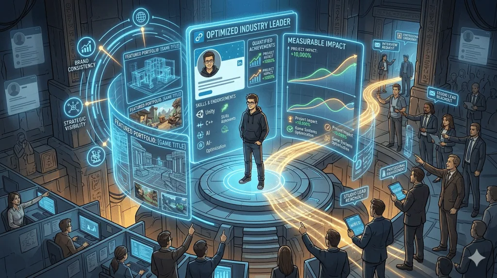 Gaming professional becoming highly discoverable through LinkedIn strategy and visibility.