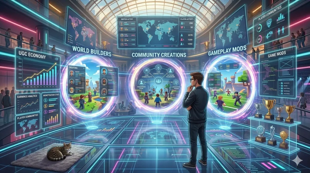 Indie game developer exploring opportunities in user-generated content gaming platforms.